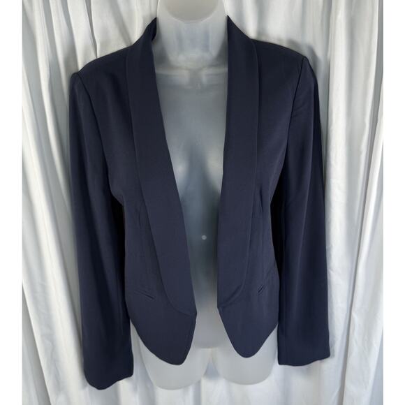 Ann Taylor Loft Fluid Blazer Navy Blue S Preppy Academia Career Work 89-32 - Picture 2 of 13